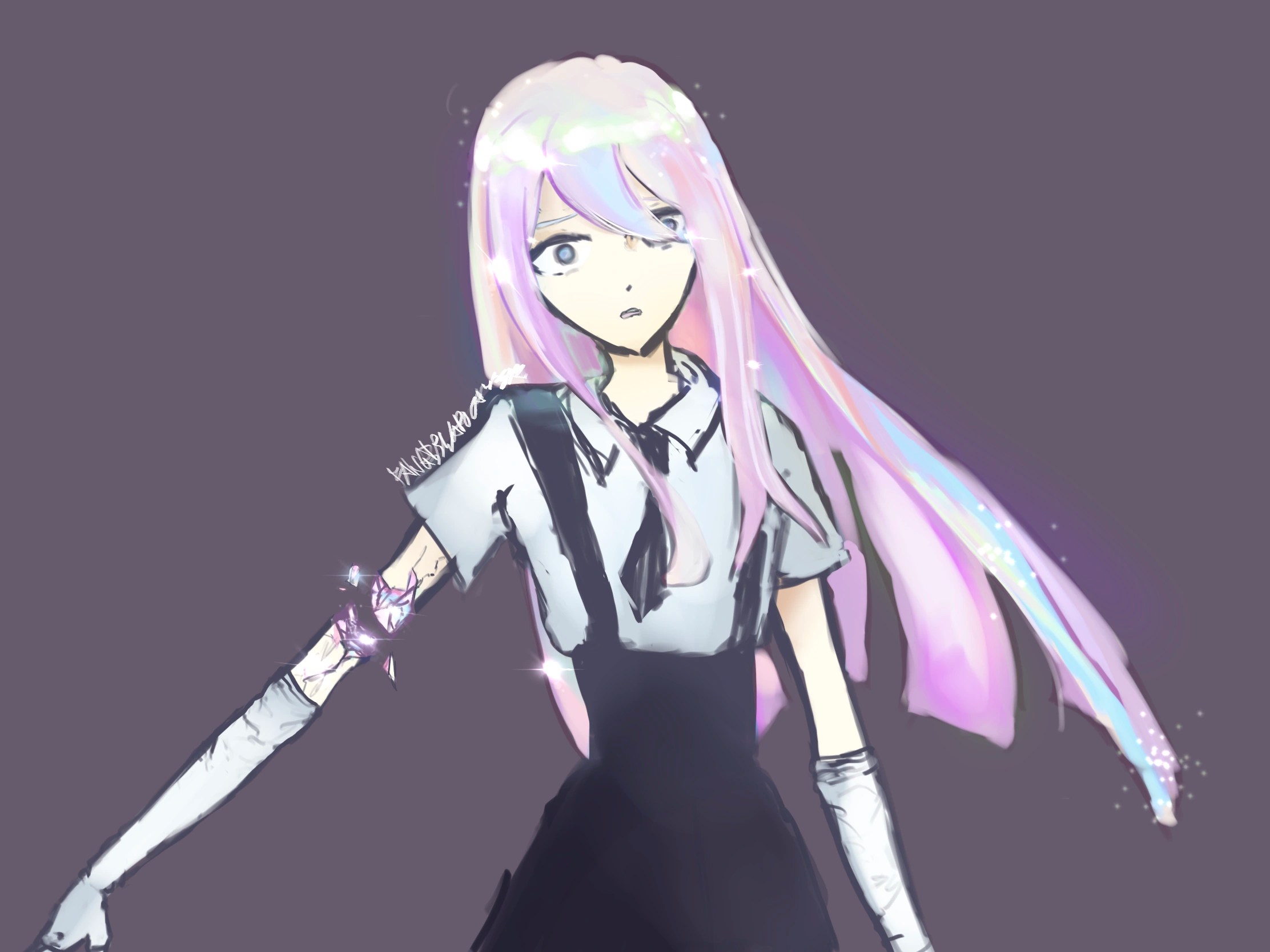 kanade in the form of a houseki no kuni character, Pink Opal ) (OC ART