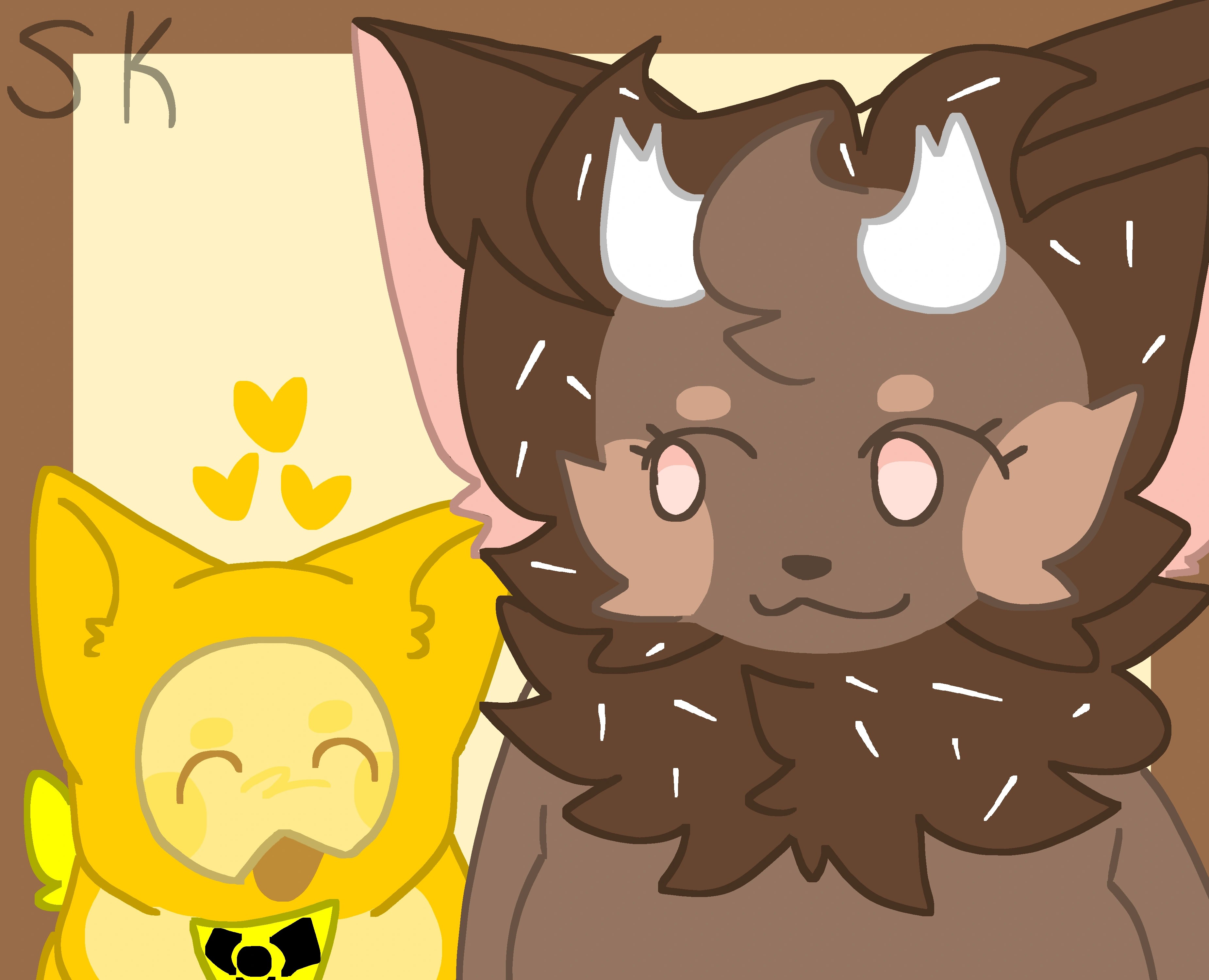 Cake Hound+Slime Pup except its my two ocs instead of canon characters