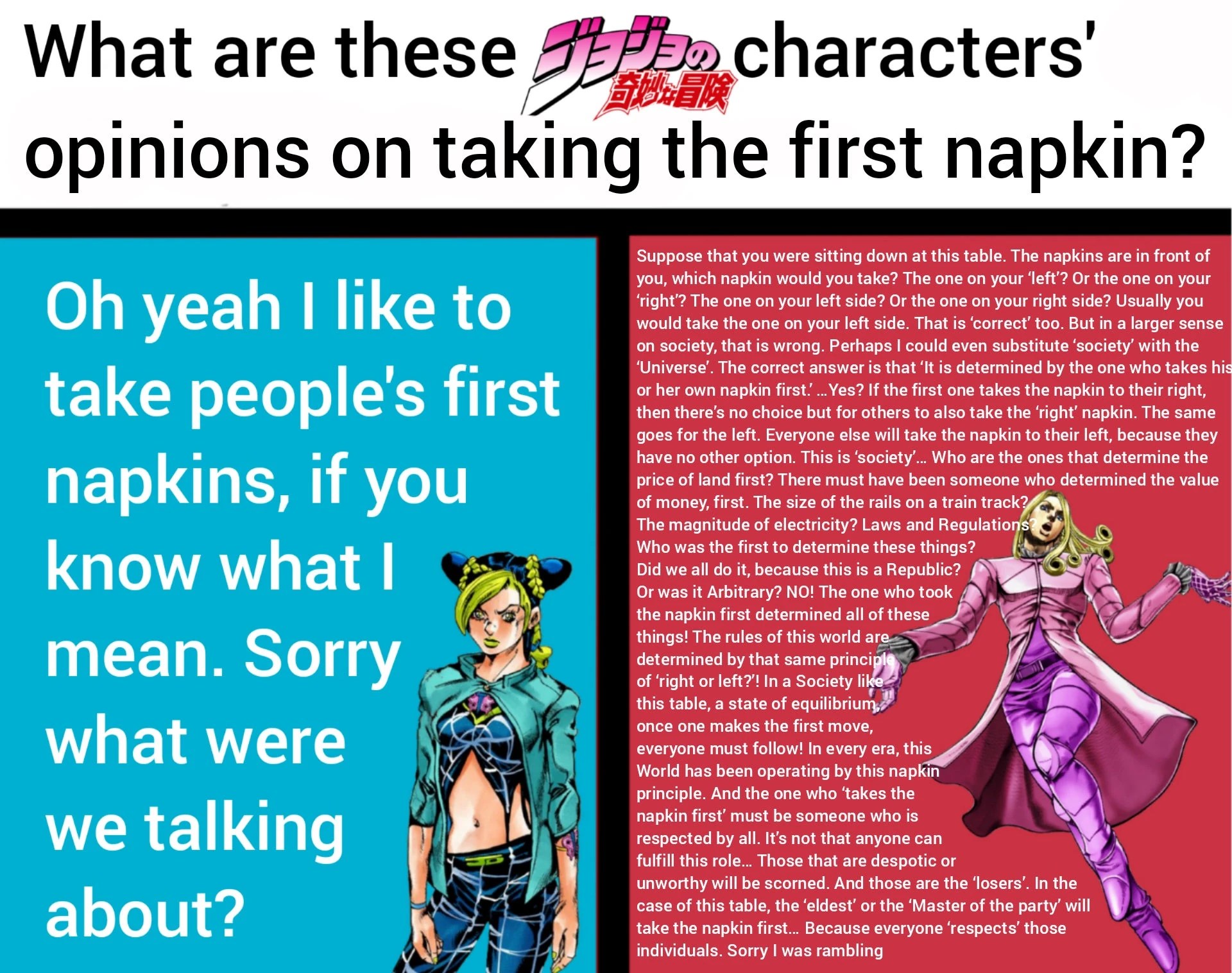 The virgin Jolyne vs the chad Funny Valentine Fandom