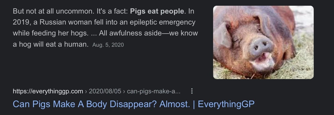 Fun fact: wild pigs eat humans. | Fandom