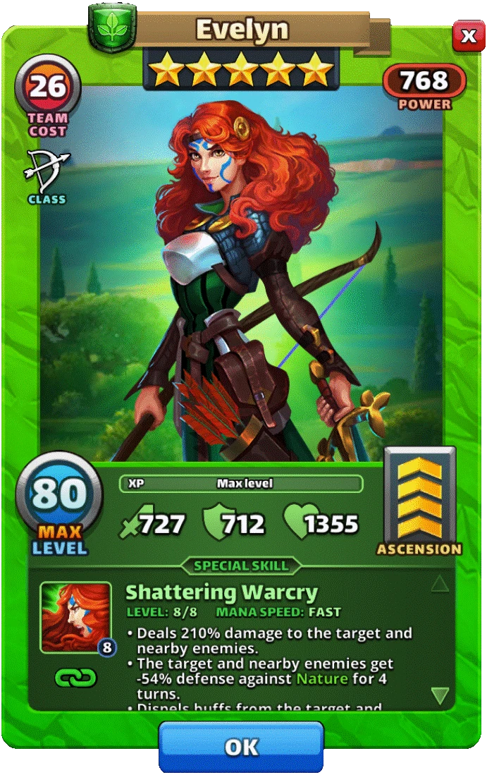 There is a rare wanted mission for each element: Evelyn Empires And Puzzles Wiki Fandom