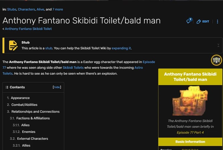 why is the anthony page called "bald man" Fandom