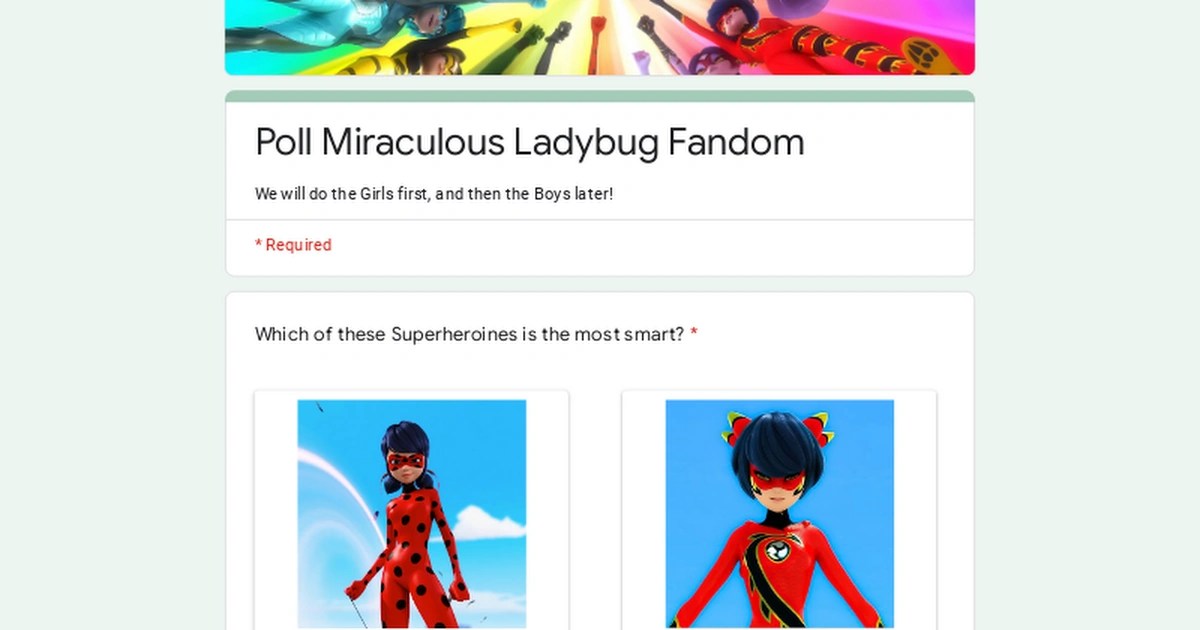 Poll Miraculous Ladybug Fandom (Superheroines version) Fandom