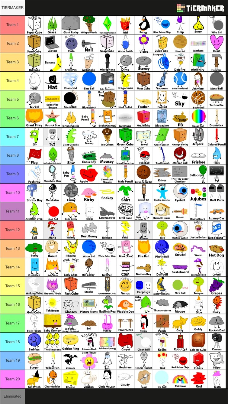 BFDI 17 characters viewer voting Fandom(02)