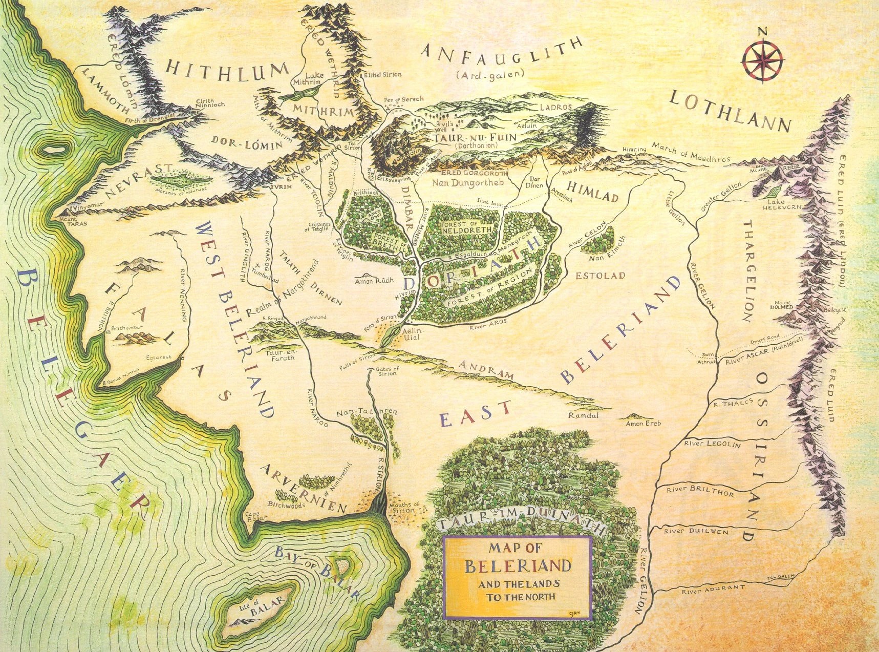 Middle Earth Map Silmarillion Beleriand | The One Wiki To Rule Them All | Fandom