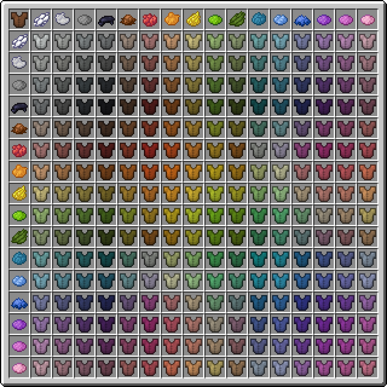 Minecraft Dye Cheat Sheet