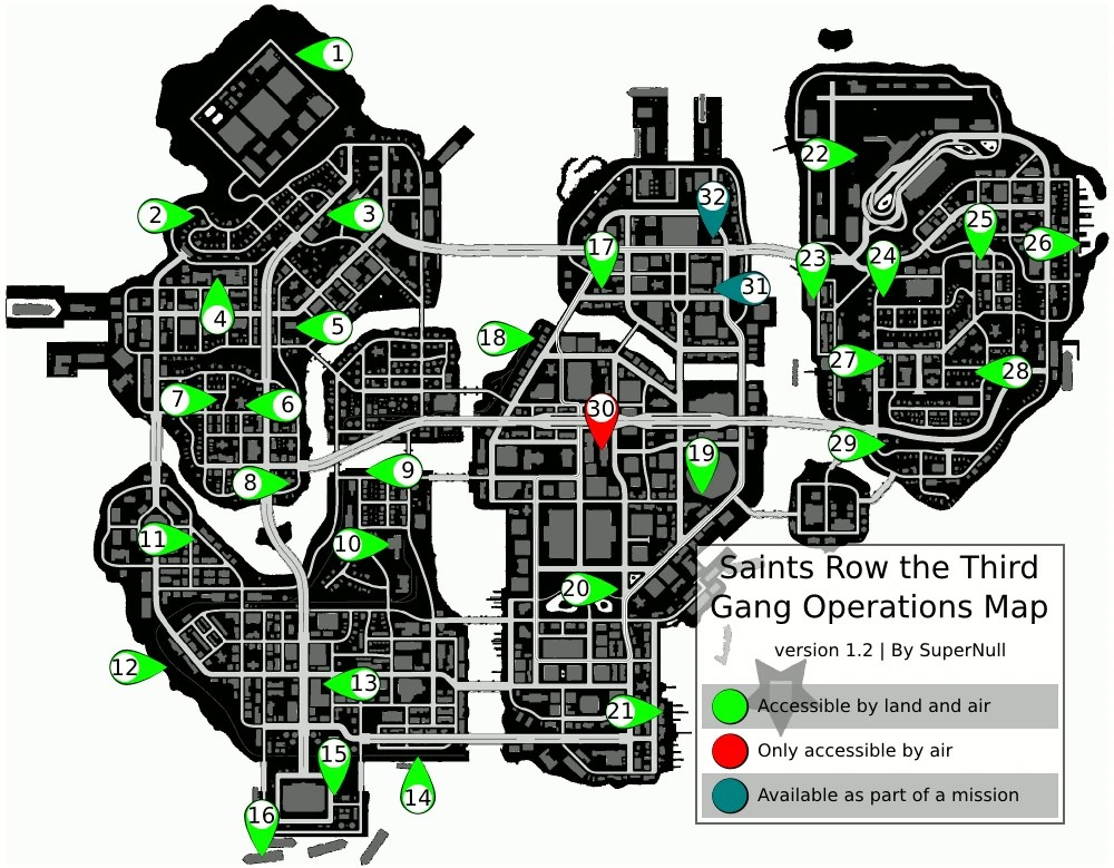Saints Row 3 Map Gang Operations