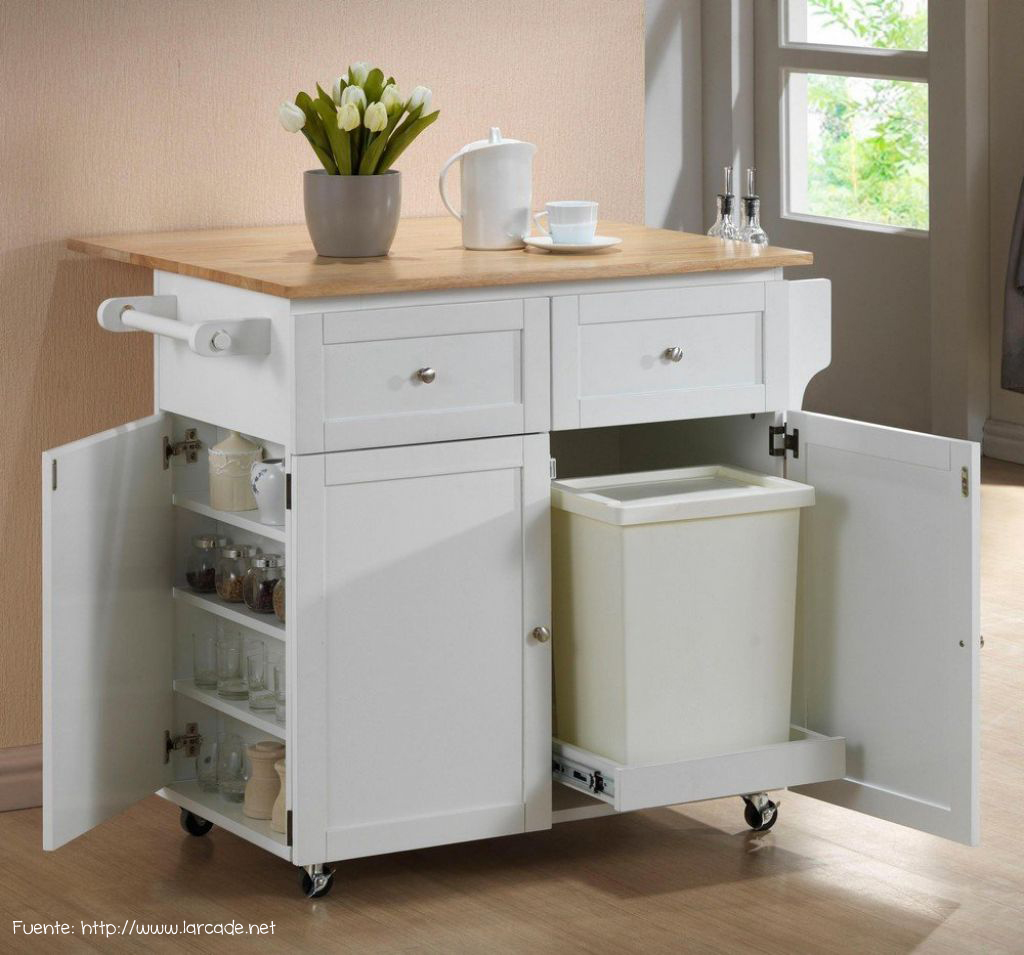 Siempre es útil tener una mesa auxiliar. Si además tiene ruedas para