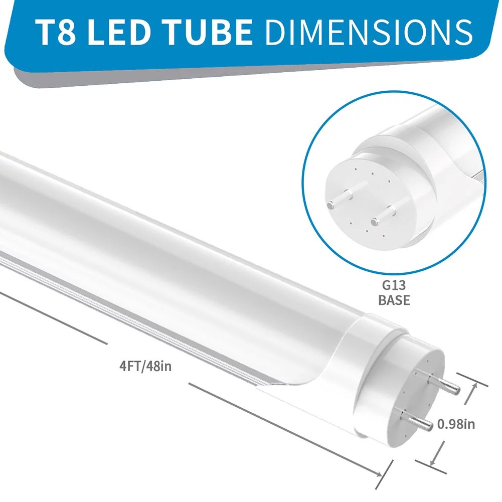 GL LED G13 Base 48in T8 Tubes (4Pack)，120277V GL LED LIGHTING SHOP