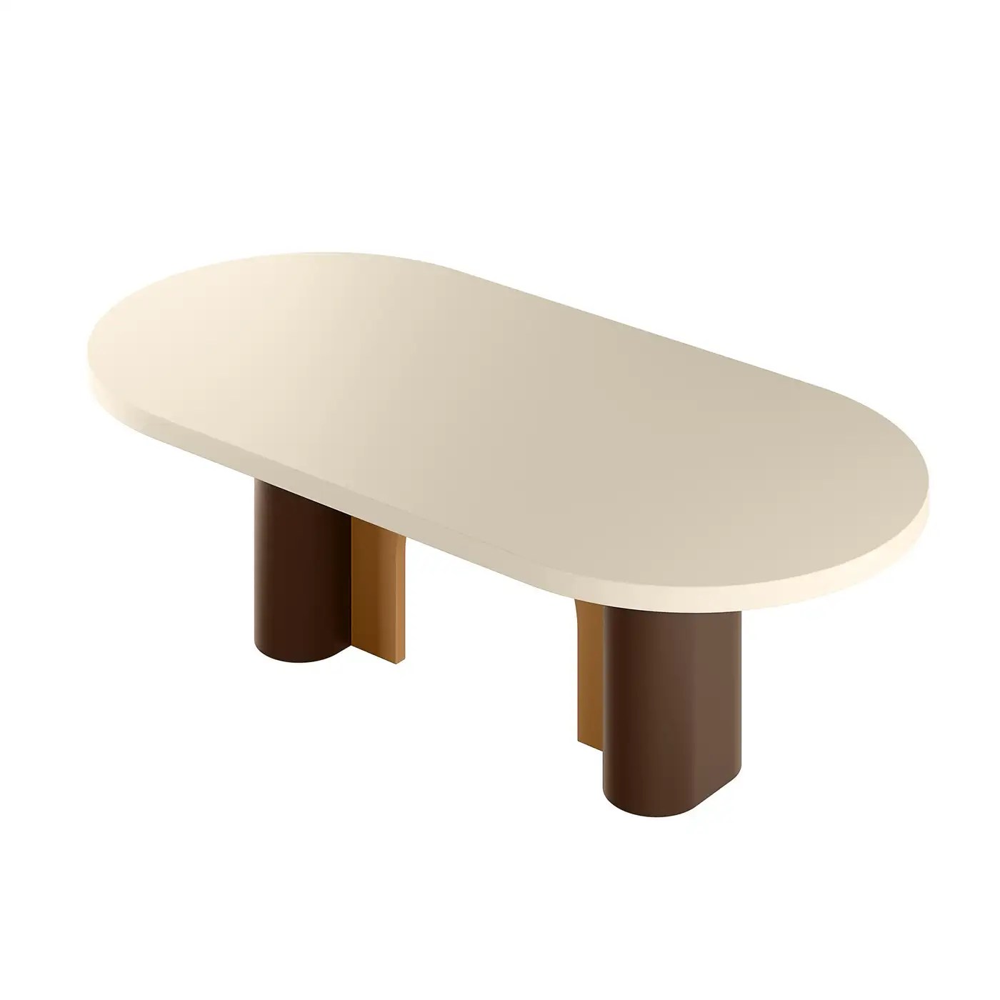 Contemporary Lacquered Wood Dining Table in Warm Colors HillAuctions