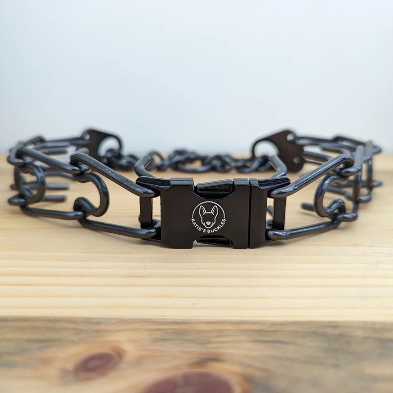 4.0mm Black Stainless Steel Collar with Buckle Katie's Buckles