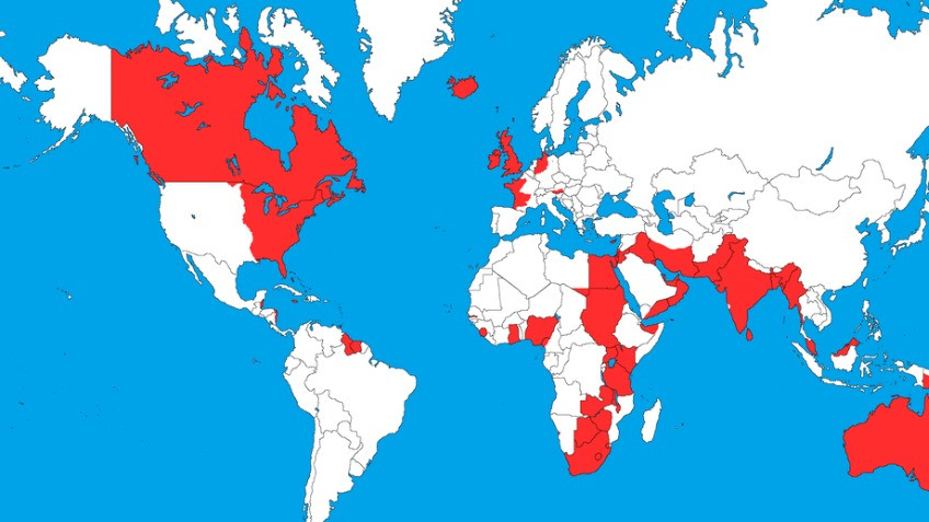 The British Empire Map At Its Peak Empire