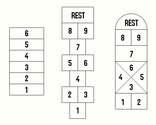 how to draw a hopscotch diagram