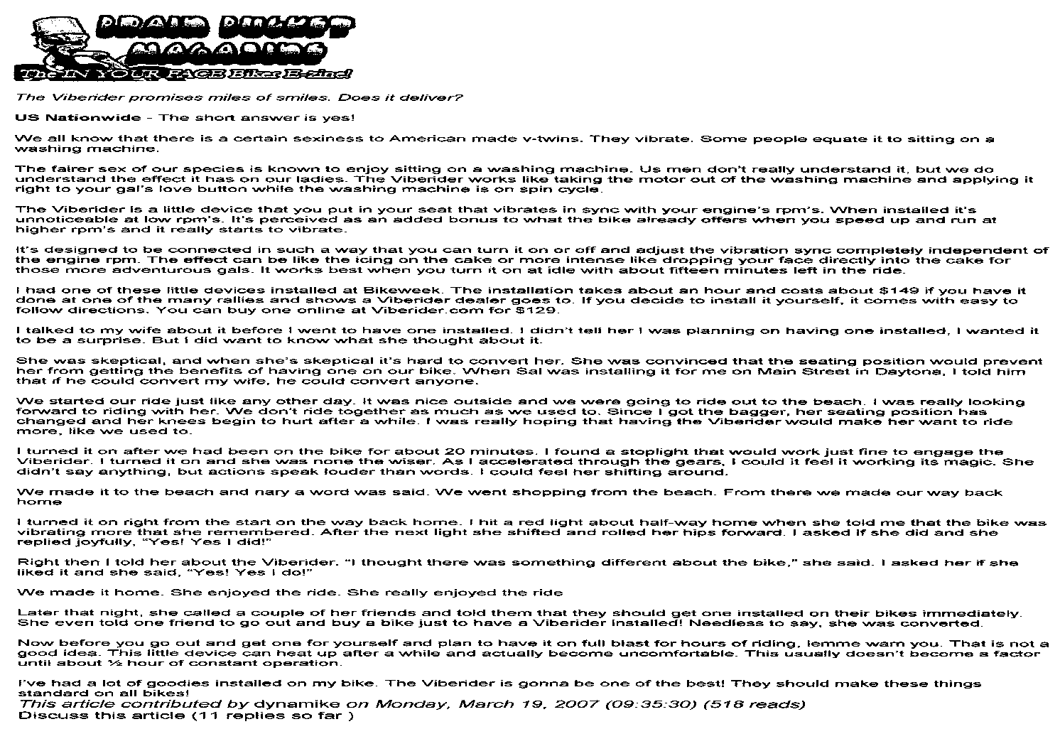 Brain Bucket Magazine Article viberider