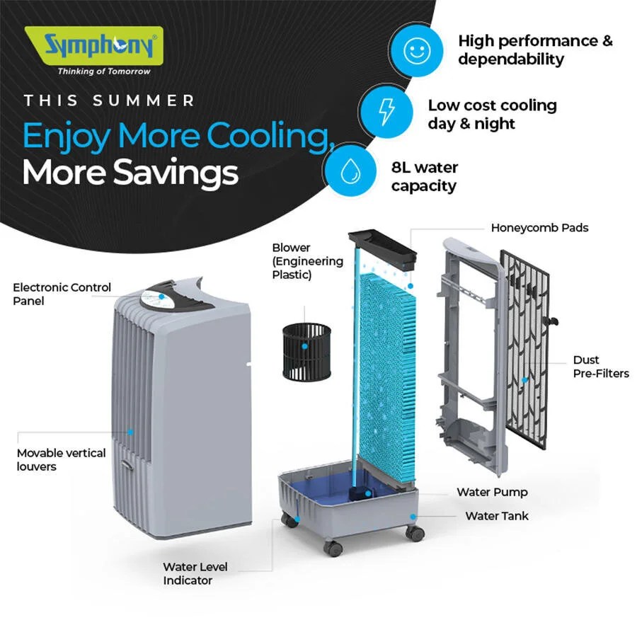 Symphony Diet 8i Portable Evaporative Air Cooler 8L