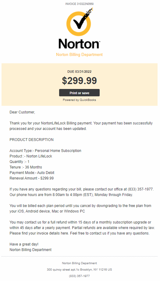 Norton Subscription Will Renew Today Email Scam Removal And, 53 OFF