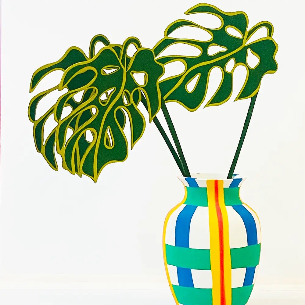 Forever Flower Monstera Leaf Halston House