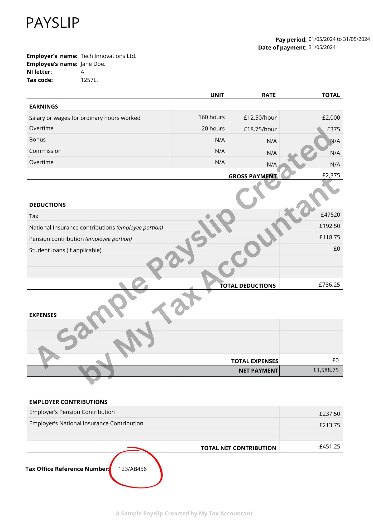 Where to Find Tax Office Reference Number On Payslip