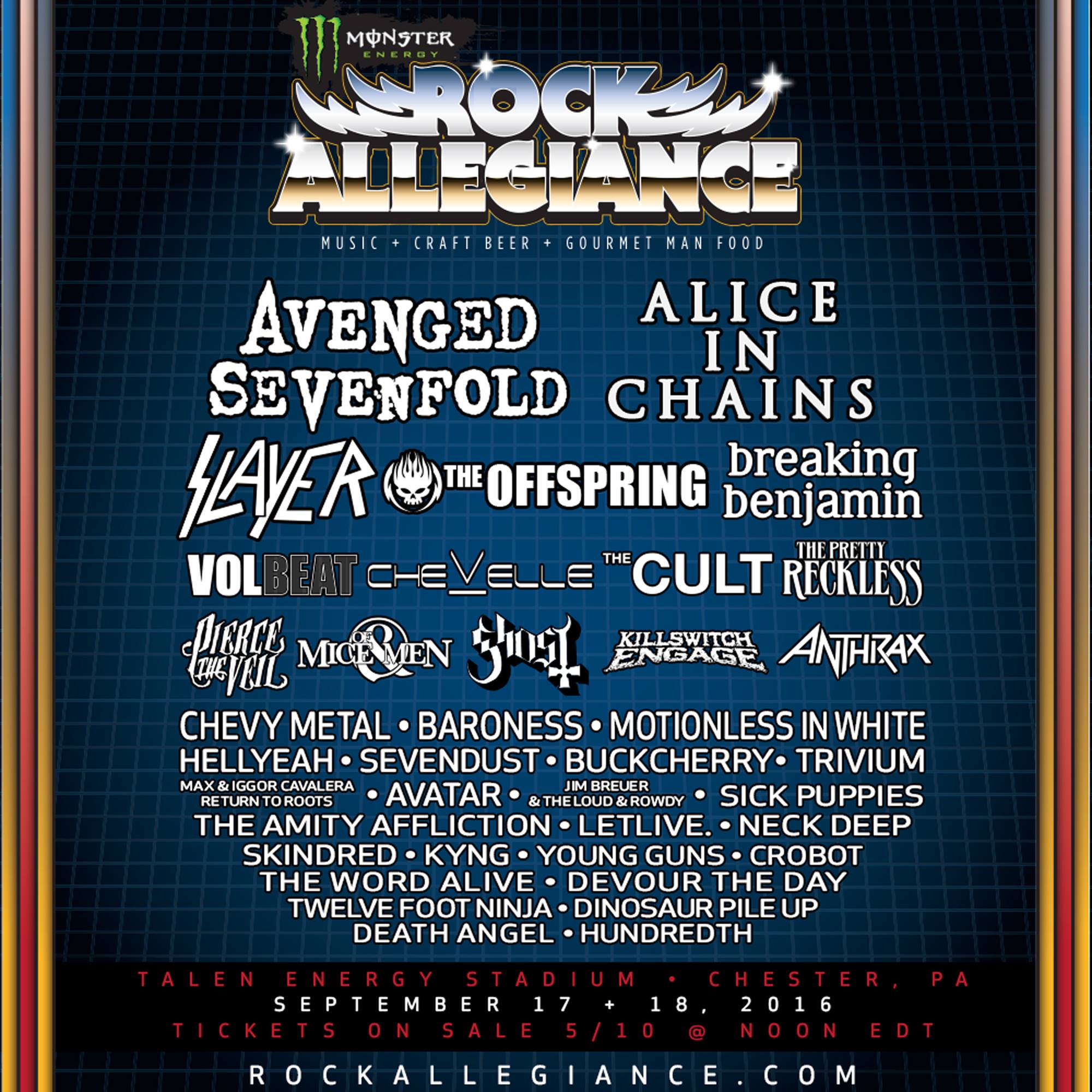 ROCK ALLEGIANCE 2016 announces lineup Music Mayhem Magazine