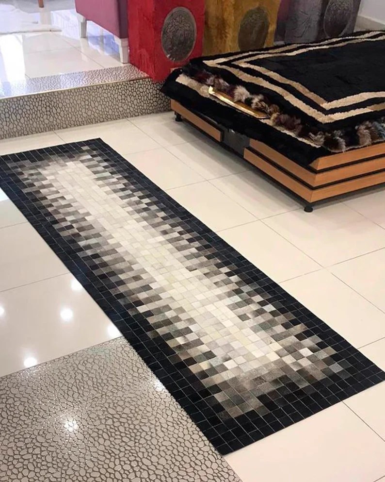 Cowhide Patchwork Hallway Runner Multiple Sizes Cowhide Warehouse