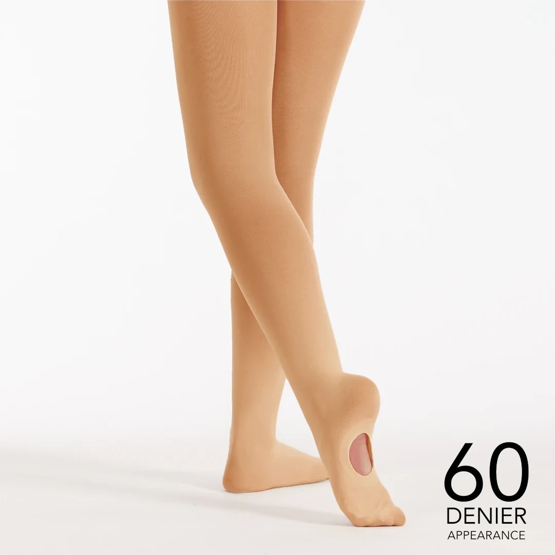 Kids Tan Convertible Dance Tights Silky Dance