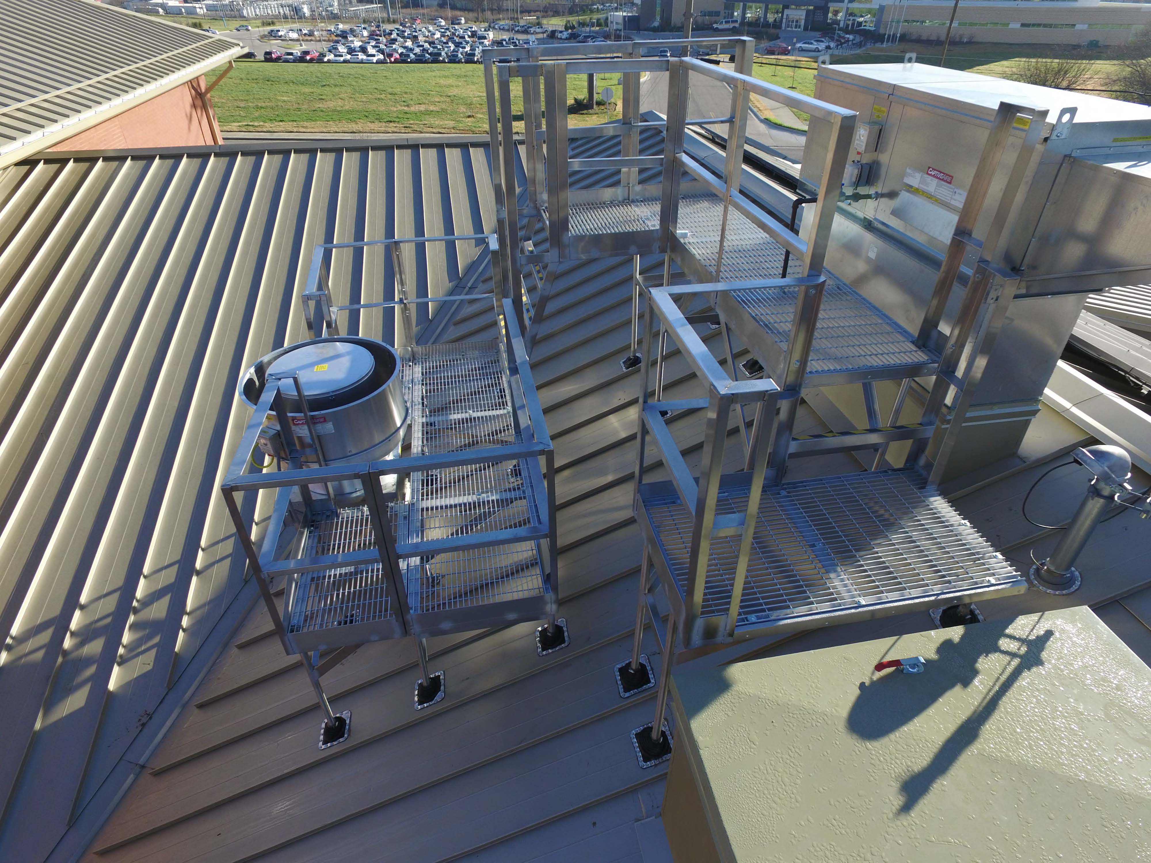 PRSP roof platforms for sloped or pitched roofs