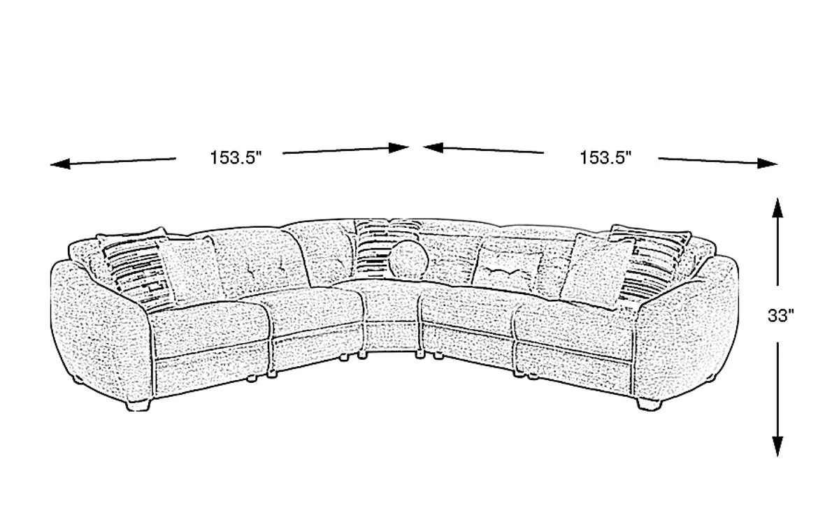 Fleecy Cloud 5pc Dual Power Sectional SofaCity