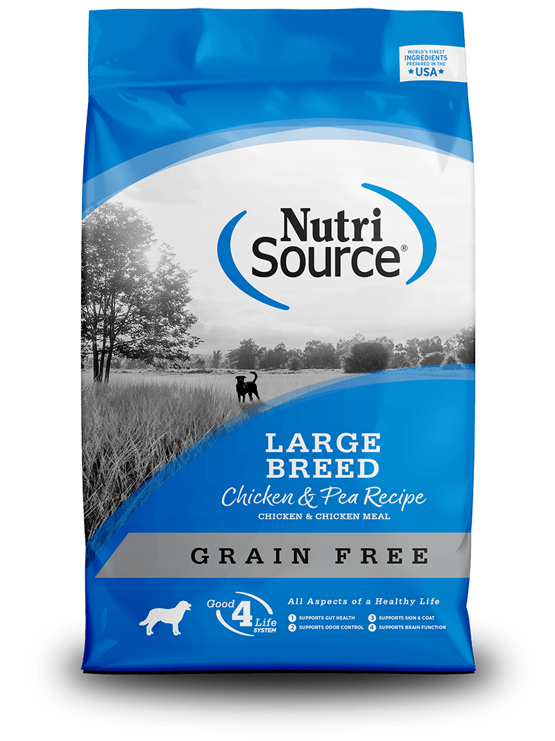 NutriSource Grain Free Large Breed Chicken and Pea Marshall Grain