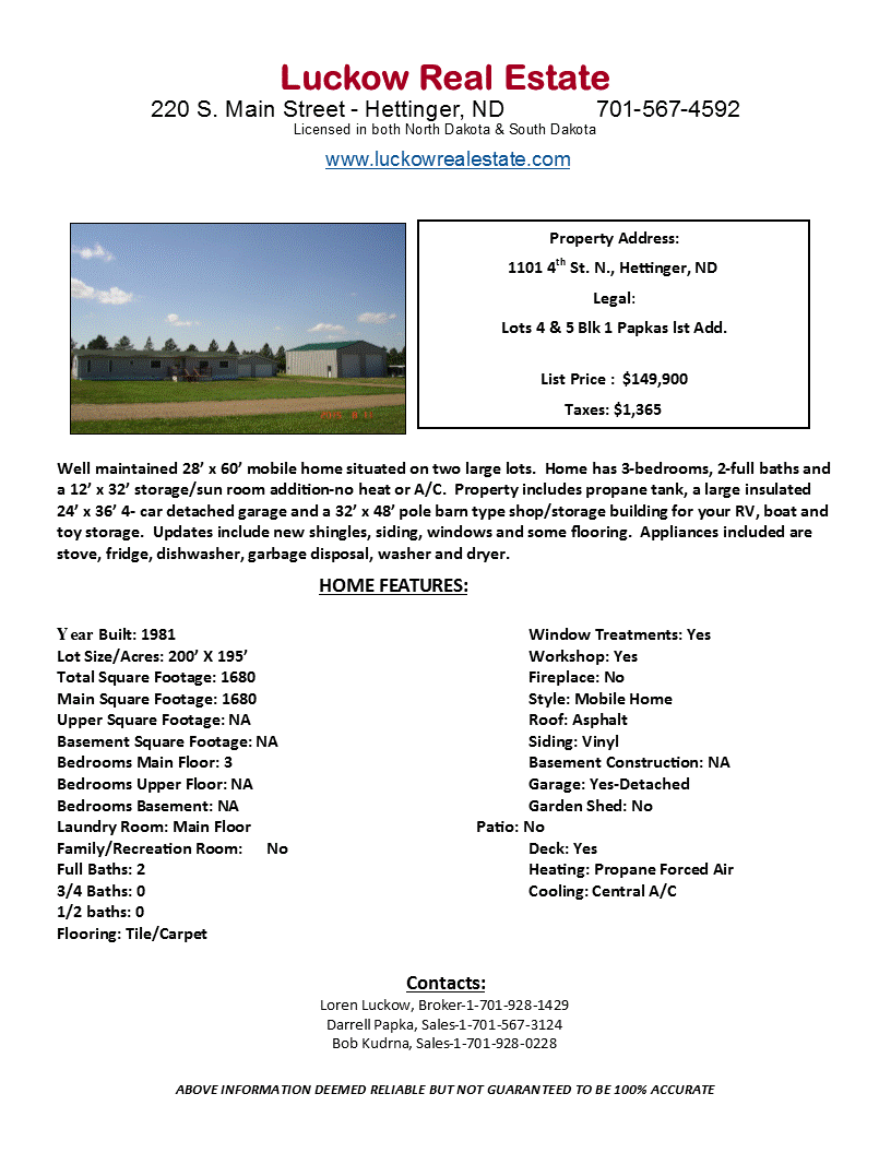 SOLD PROPERTIES/LAND luckowrealestate