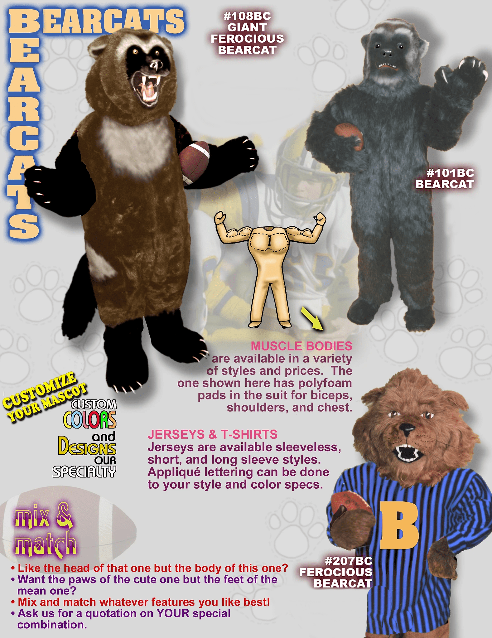 Bearcat Mascot Costumes Customized for Your Team or Organization