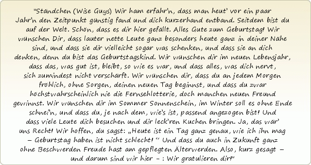 Geburtstagslieder einer von 23 Sprüchen