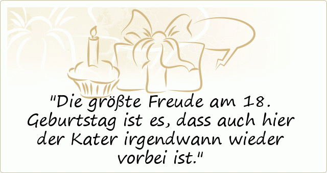 Lustige Sprüche zum 18. Geburtstag einer von 16 Sprüchen