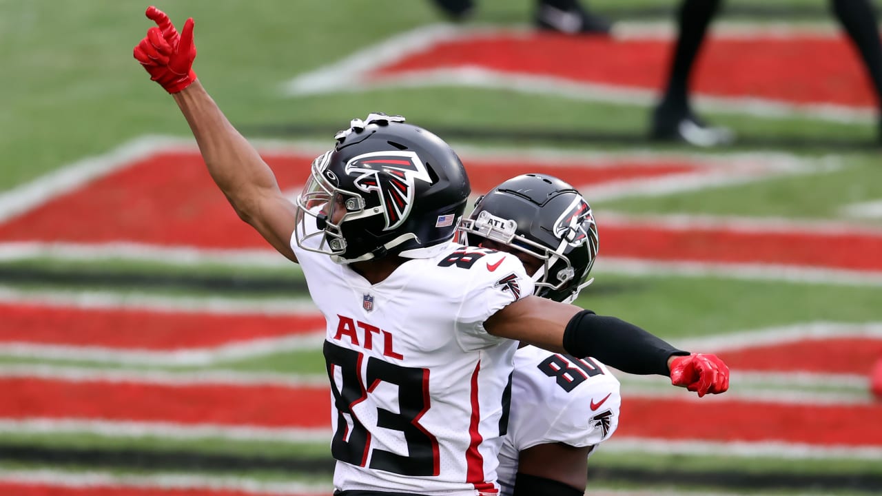 Atlanta Falcons wide receiver Russell Gage Jr. works across field for a thirdandlong touchdown