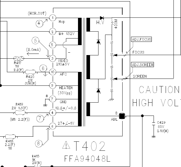 tv daewoo le falta el flyback