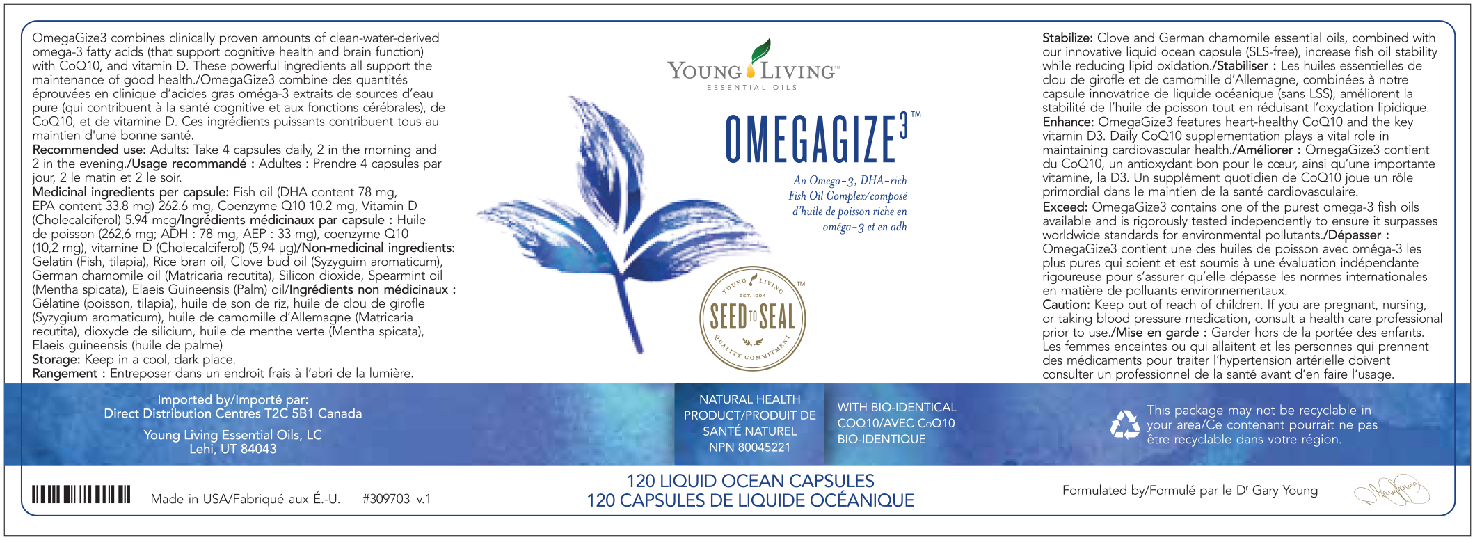 OmegaGize 3 Daily Supplement Young Living Essential Oils