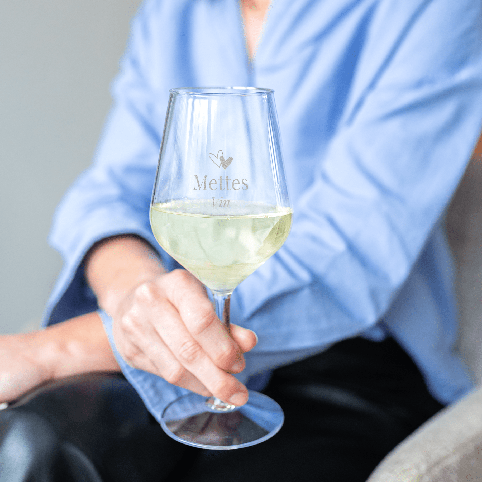 Personaliseret plastik vinglas – Indgraveret