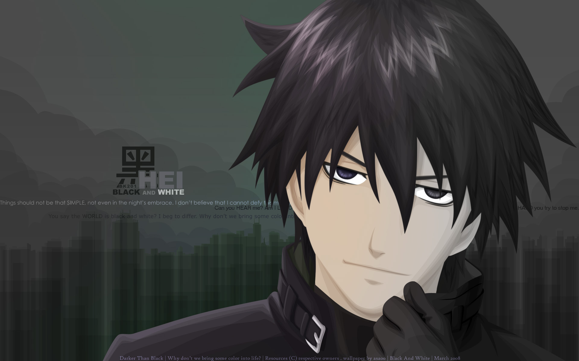 Hei Darker than Black Wallpaper 53549 Zerochan Anime Image Board