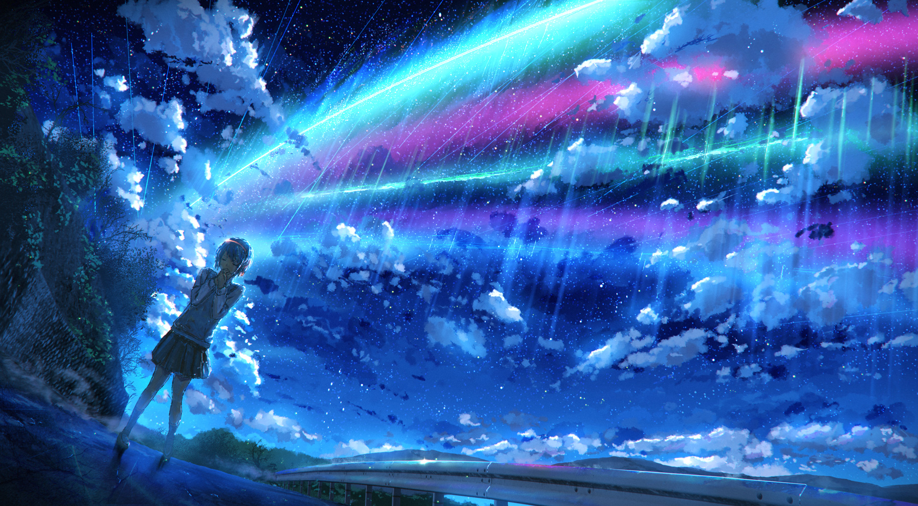 Miyamizu Mitsuha Kimi no Na wa. Image by Pixiv Id 17076850 3588842