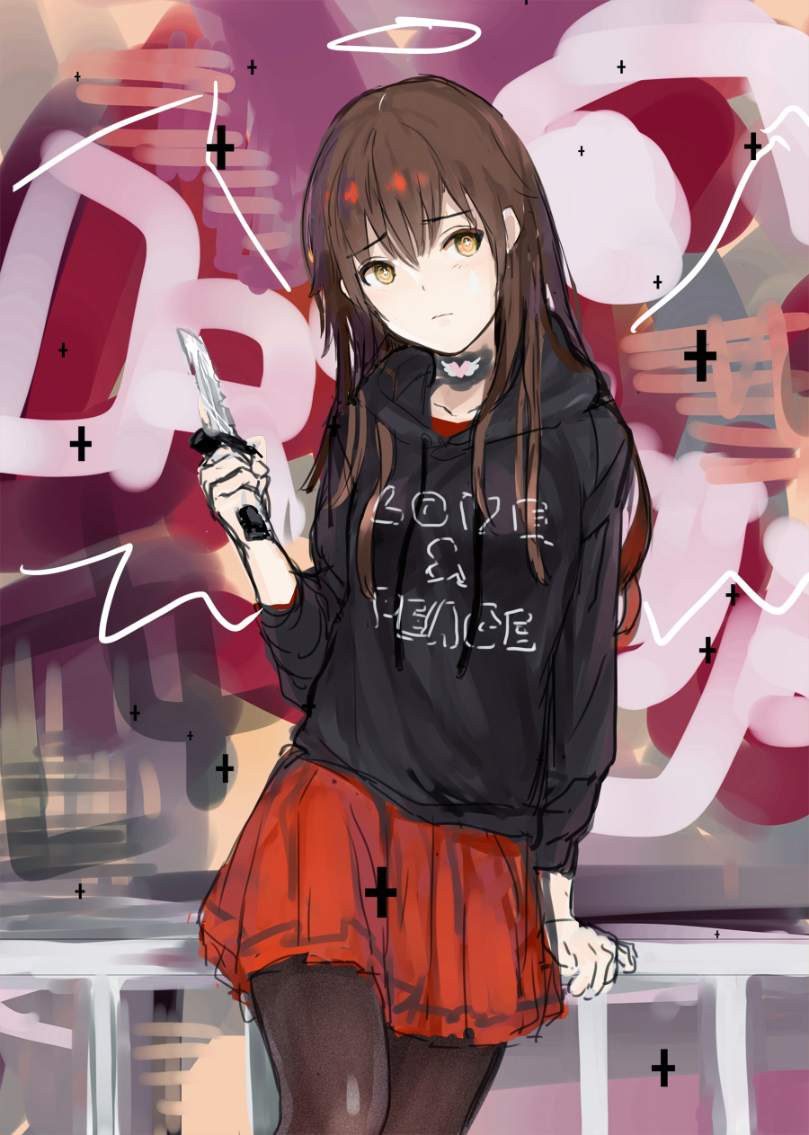 kawaii anime girl with knife Lindia Sintia