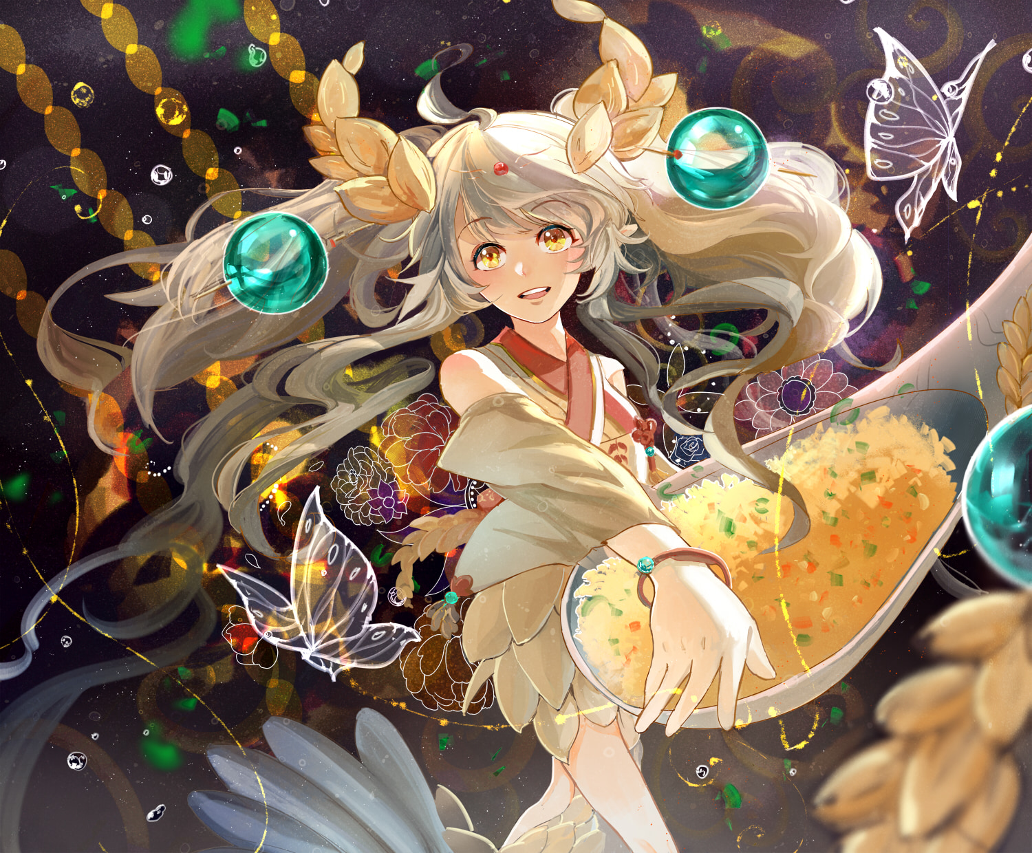 rice (food fantasy) drawn by eve_(hellodolphin93633) Danbooru