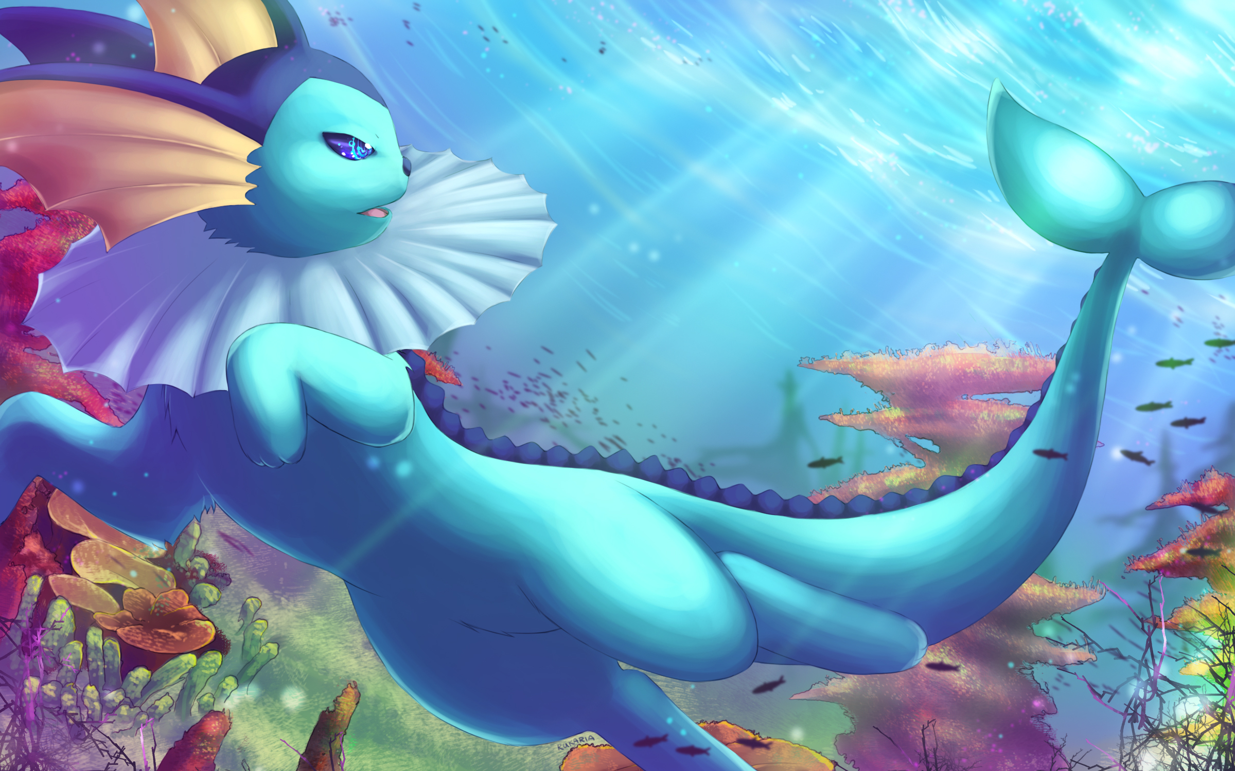 Vaporeon Underwater Pokemon, Pokemon eeveelutions, Water pokémon