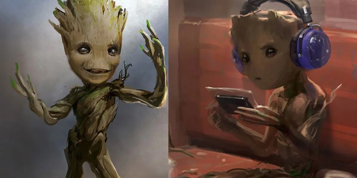 Baby, Teen Groot Star in New Guardians of the Galaxy Vol 2 Concept Art