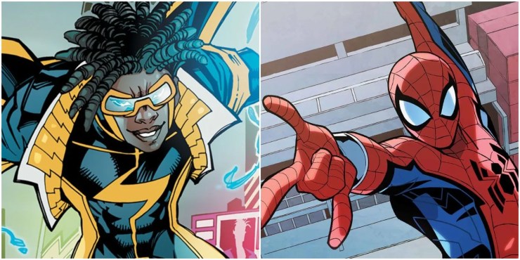 static and spiderman team up