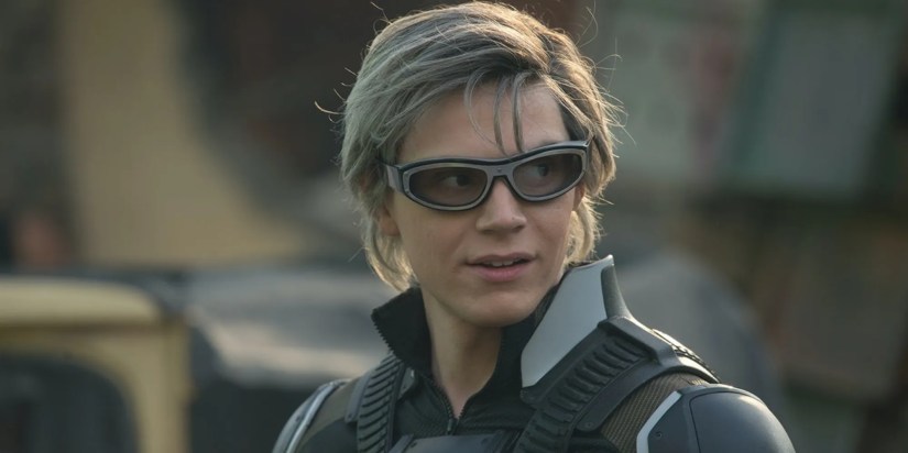 Quicksilver looking to his left in battle in X-Men: Apocalypse