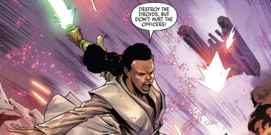 Cere Junda artwork in a Marvel Star Wars comic