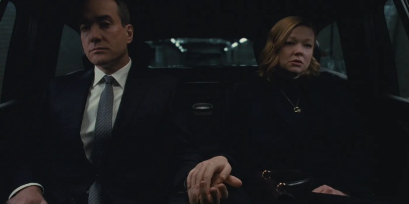 Matthew Macfadyen and Sarah Snook in the series finale of Succession.