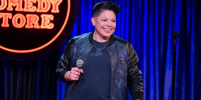 Sara Ramirez as Che doing standup at the Comedy Store in And Just Like That