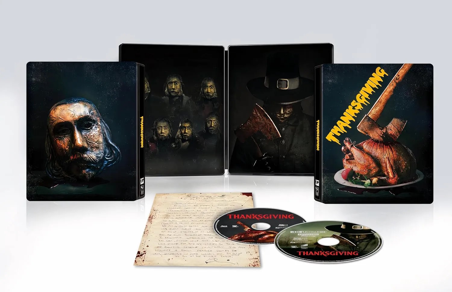 Eli Roth&rsquo;s Thanksgiving comes to 4K Blu-ray for the first time with a new slipcover steelbook combo pack release.