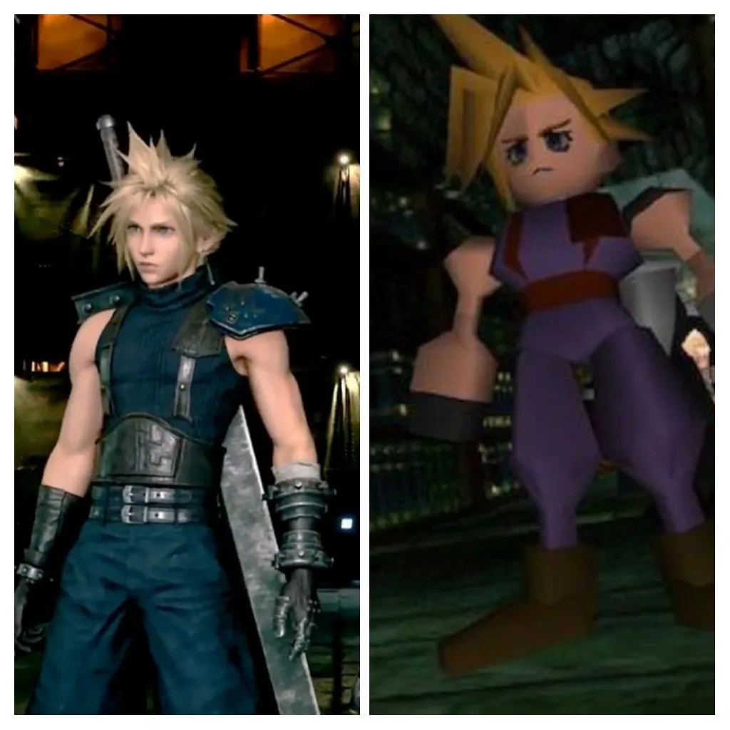 Cloud final fantasy VII Remake cloud new vs old