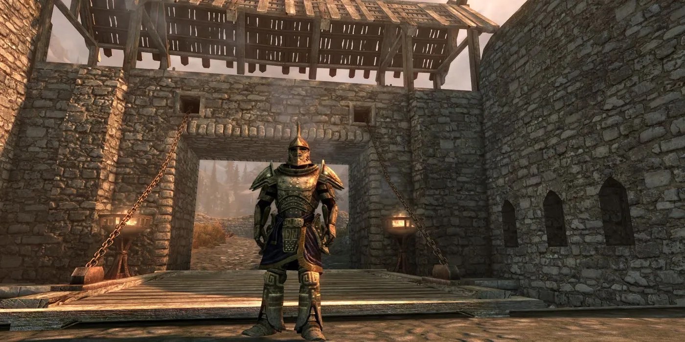 Skyrim player in heavy armor
